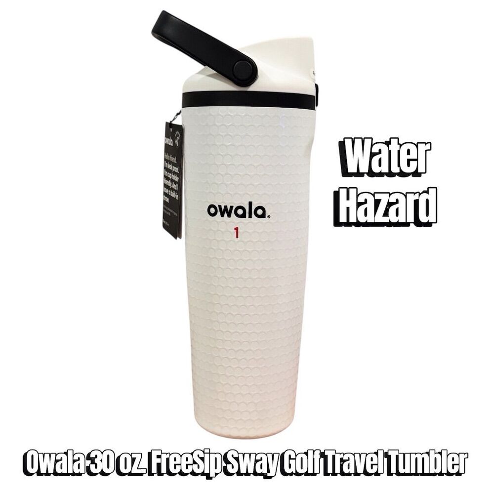 Owala 30 oz FreeSip Golf Travel Tumbler White Textured Leak-Proof